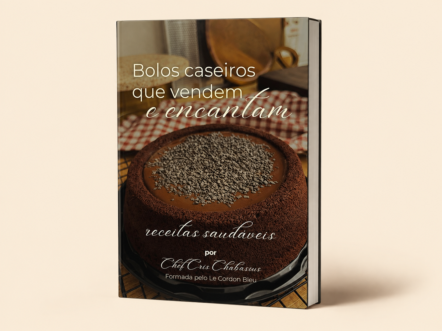 Mockup do ebook Bolos caseiros que vendem e encantam